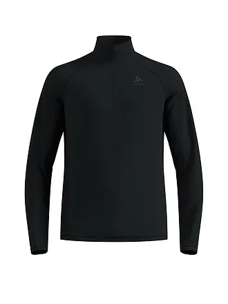 ODLO | Zipshirt intimo da uomo Besso | schwarz